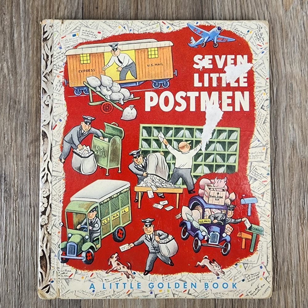 Seven Little Postmen Little Golden Book 1952 First Edition Margaret Wise Brown